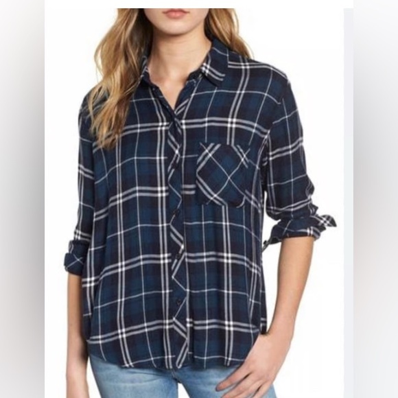 Rails Tops - Rails Hunter Spruce White Plaid Shirt
